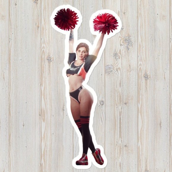 Sexy Ellie in Cheerleading Outfit Bubble-free stickers (Customizable) - Picture 1 of 3